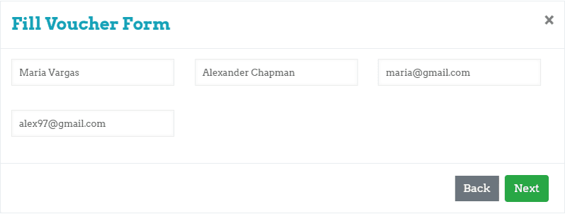 WP Voucher Creator: Gift Vouchers for WordPress: Fill Voucher Form