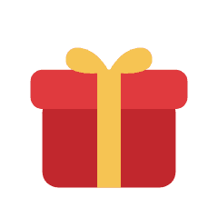 Giftron icon: a red gift box with a cream ribbon