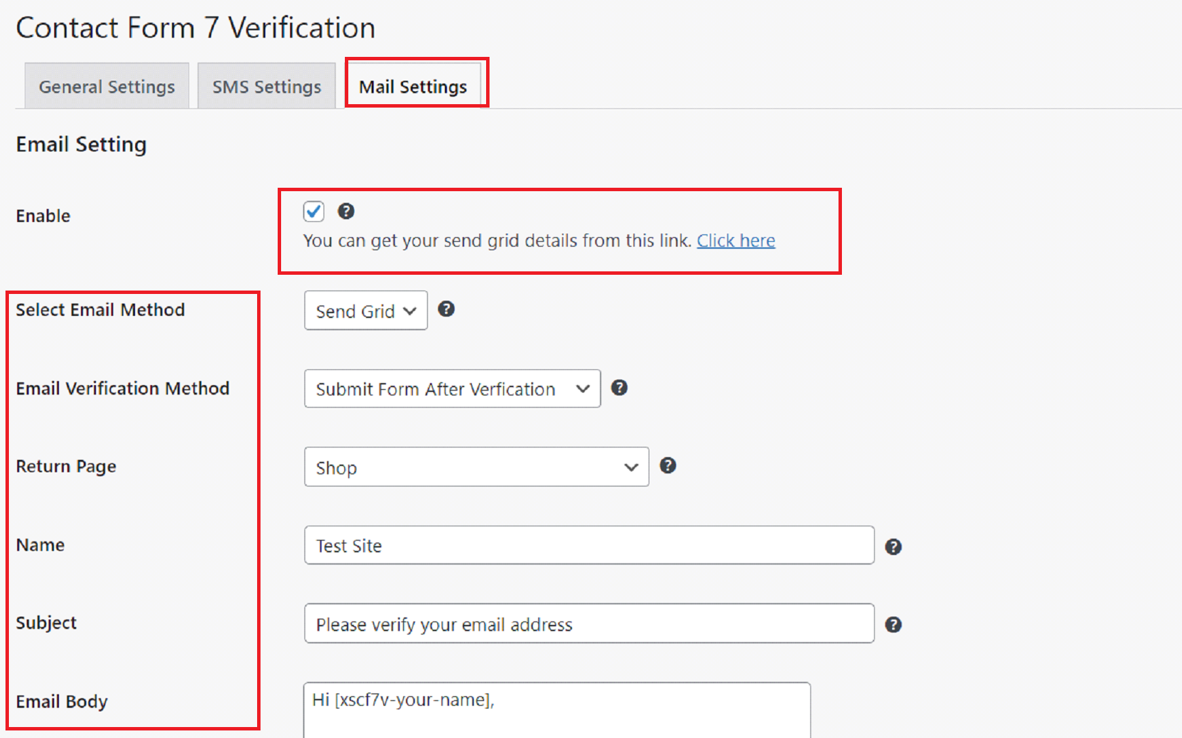 Mail Settings Mail Settings