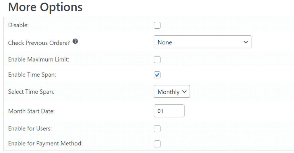 More Options for Categories Rules