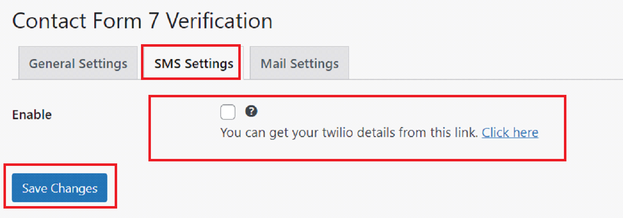 SMS Settings SMS Settings