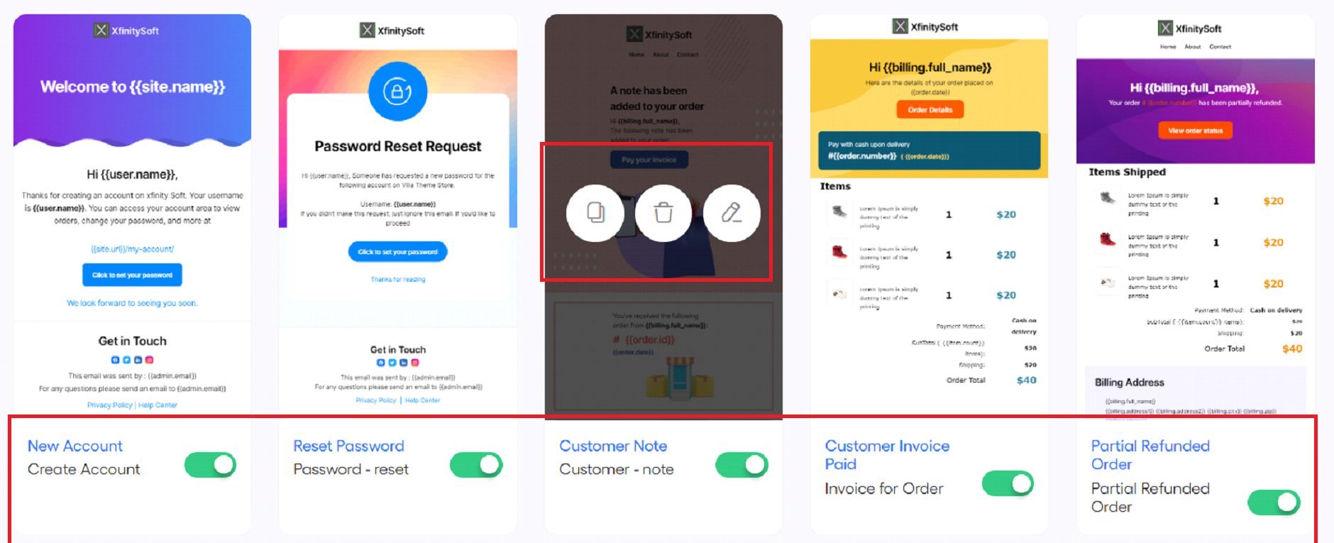 Choose an email template Choose an email template