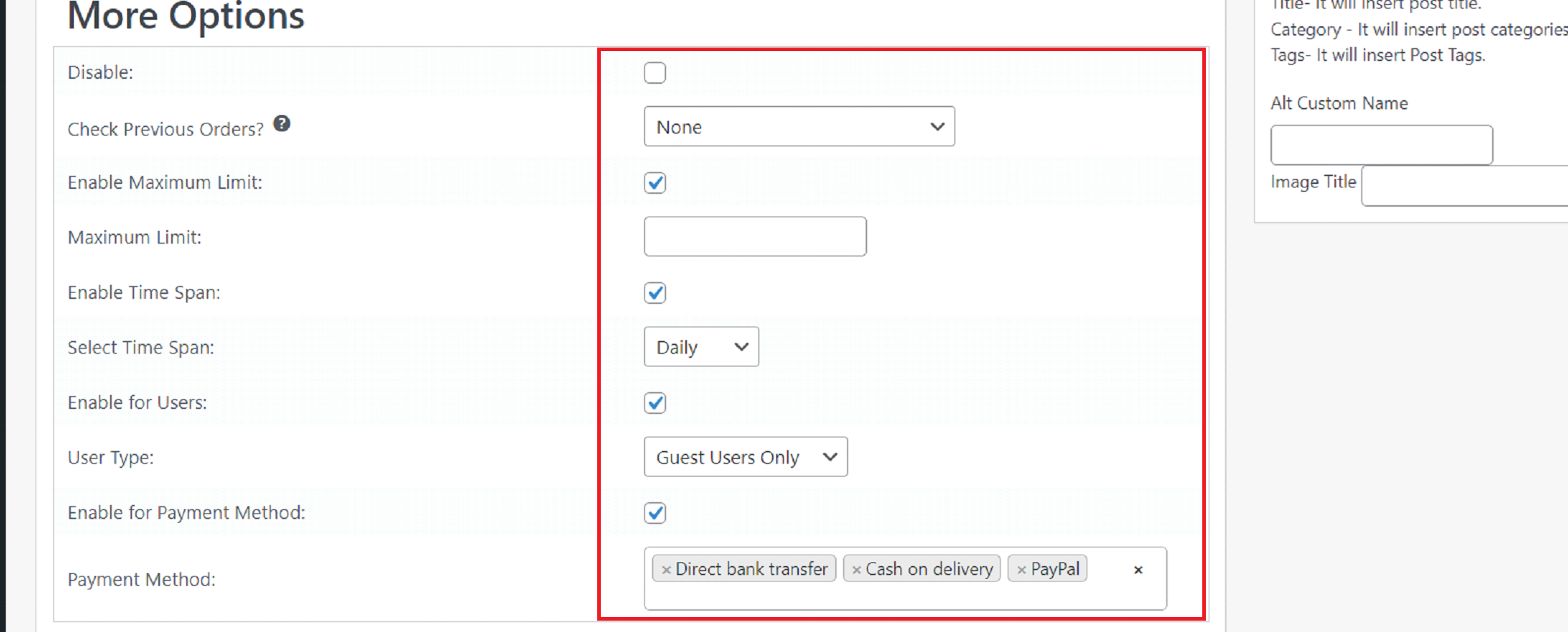 Configure additional options Configure additional options