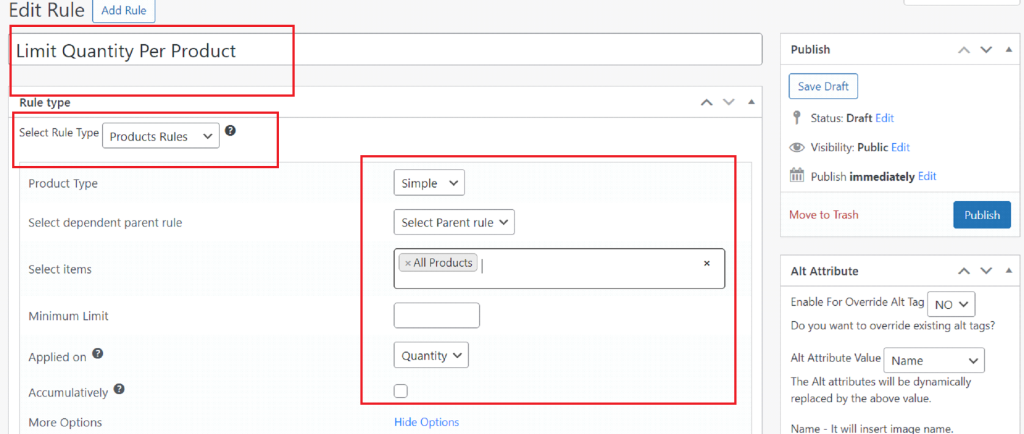 Create New Rule to Limit Quantity Per Product in WooCommerce