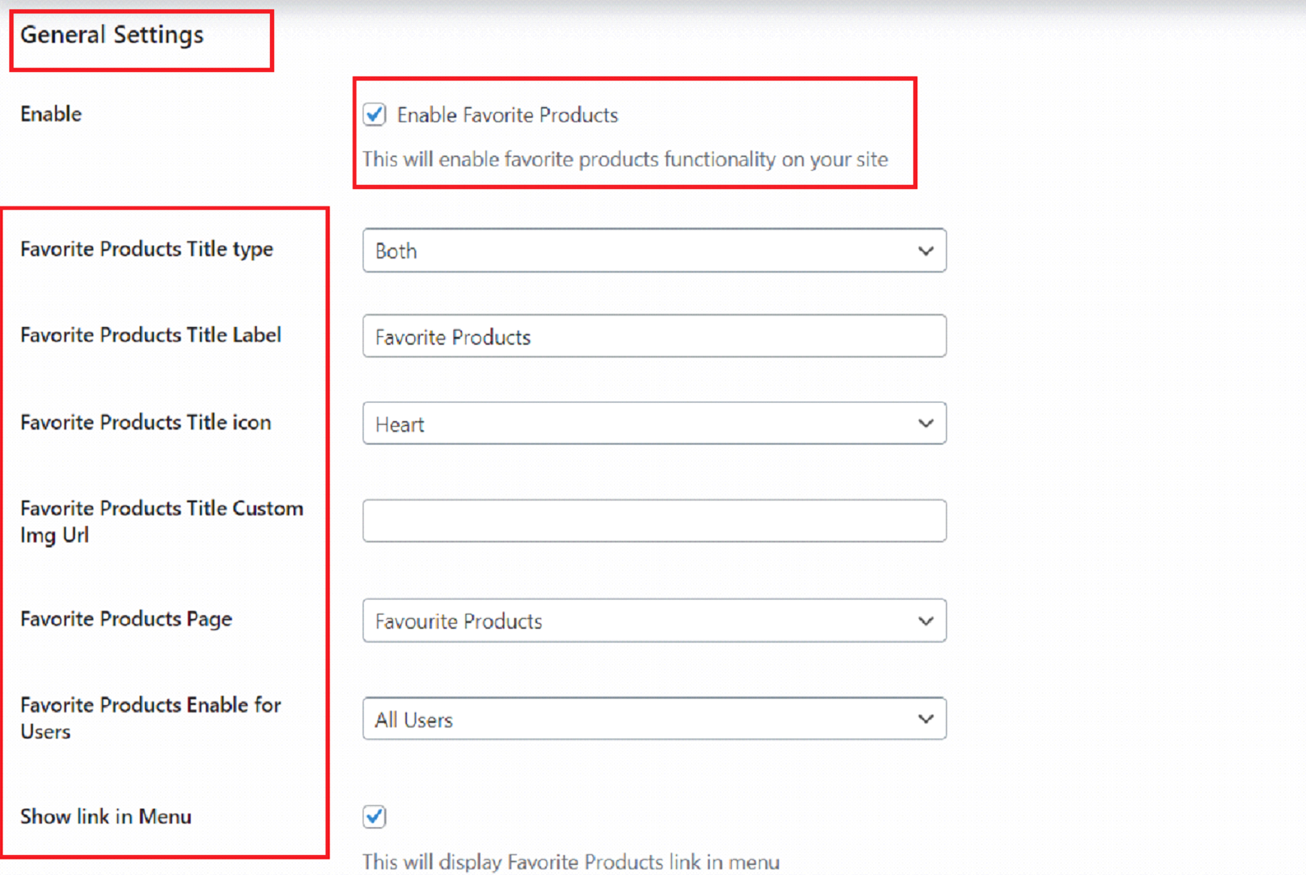 Favorite Products Sub-Tab Favorite Products Sub-Tab