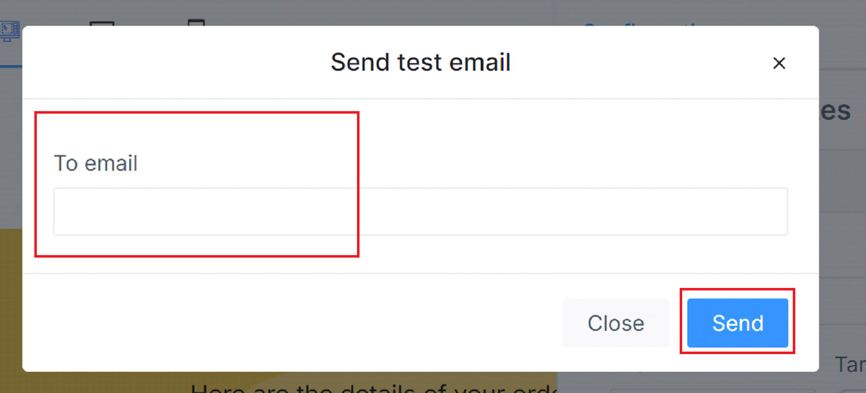 Send a test email Send a test email